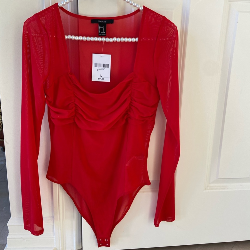 Red Mesh bodysuit